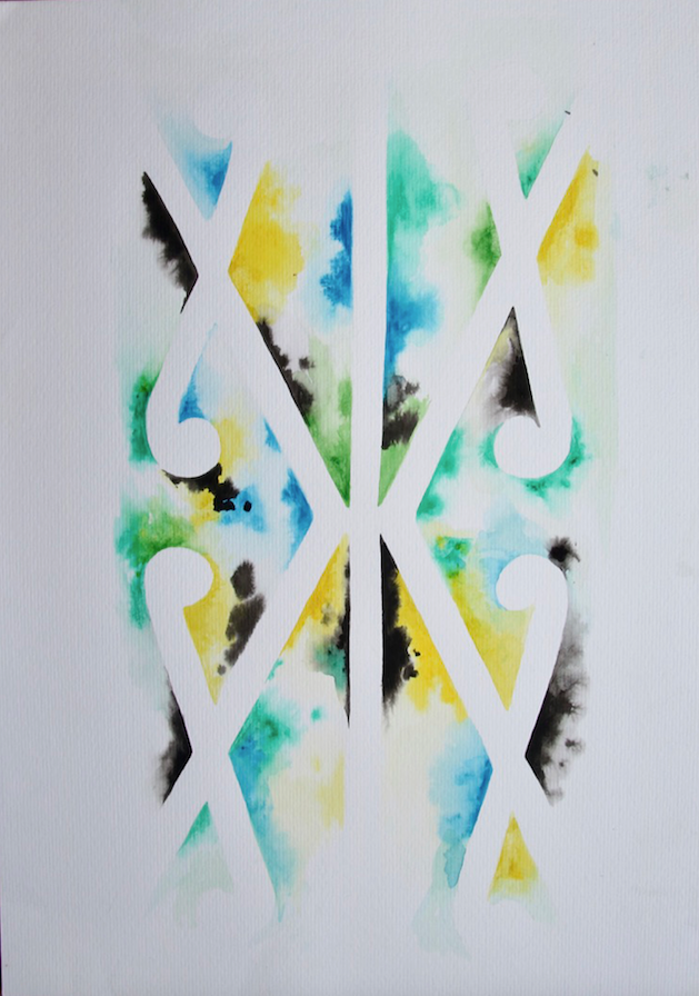 Watercolour Kowhaiwhai Prints 3/4